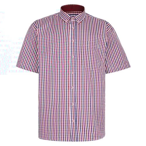 KAM Premium Gingham Check Shirt Red